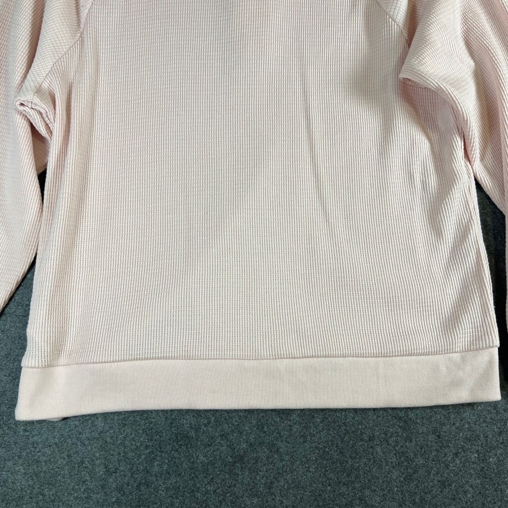 GapBody Womens Pink Waffle Knit Henley Long Sleeve Lounge Top Medium New - Picture 11 of 11